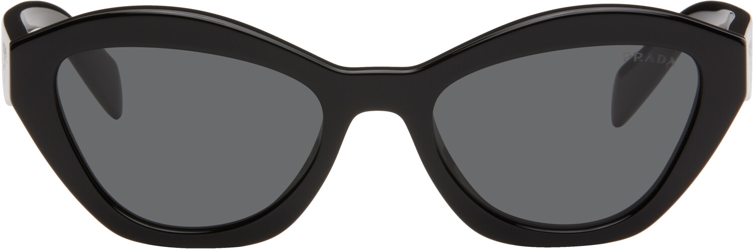 

Черные солнцезащитные очки с логотипом Prada Prada Eyewear, Black/Slate grey