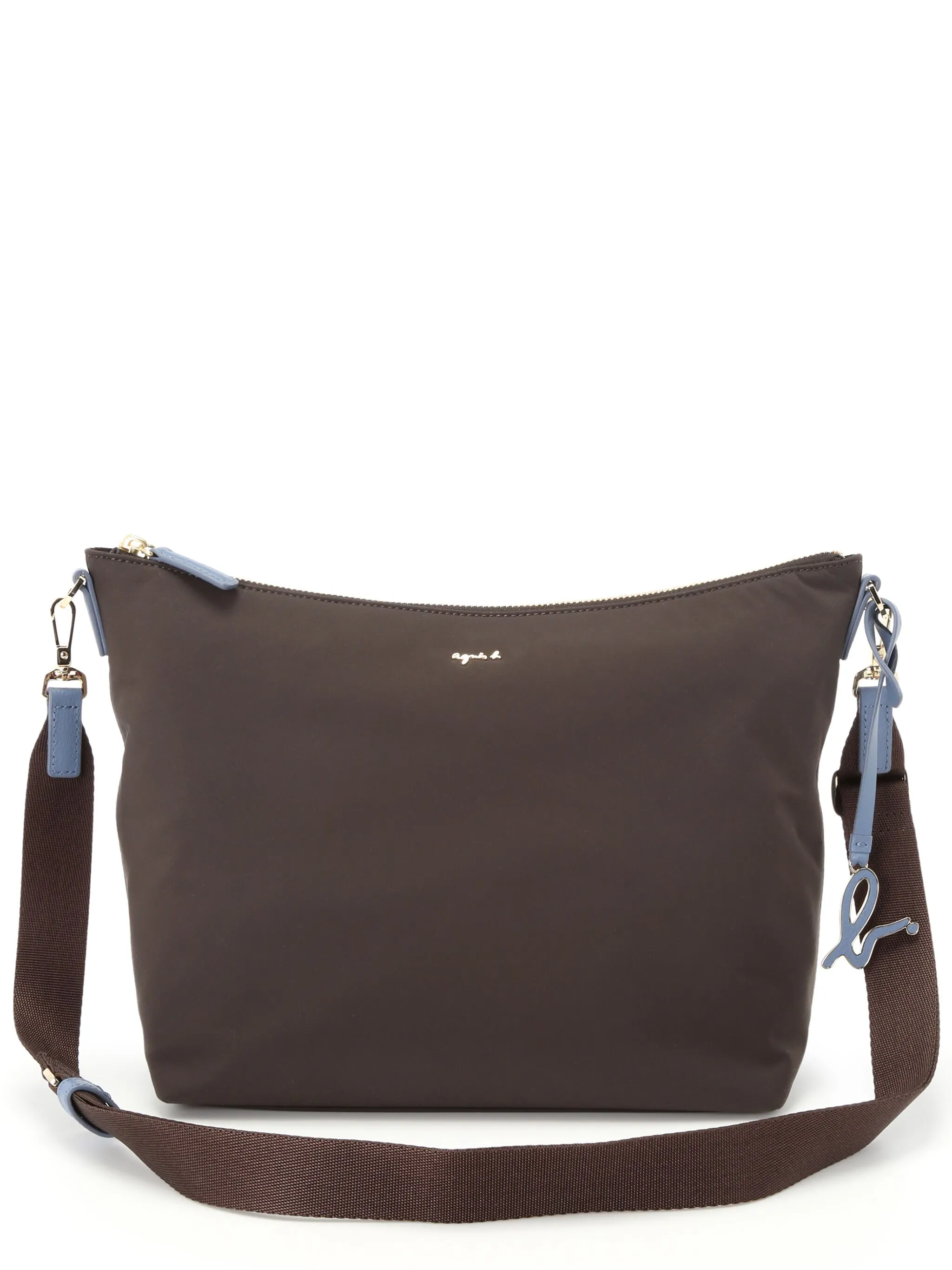 

Сумка через плечо с логотипом Agnès B., коричневый