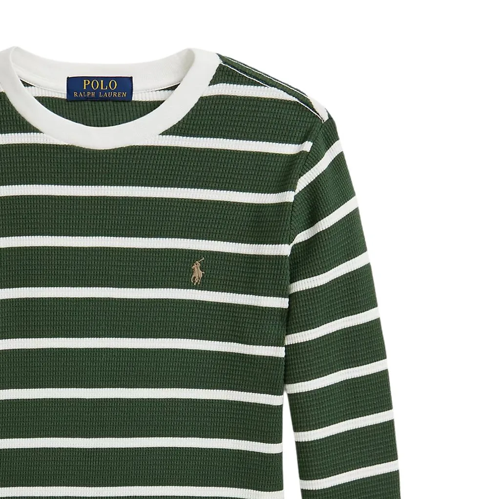 Polo Ralph Lauren Футболка Bottle Green & Cream для подростков — фото 4