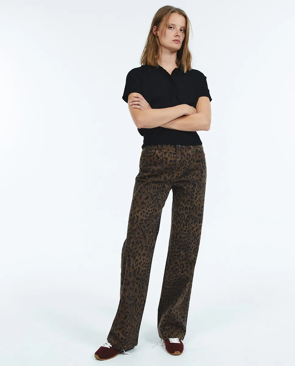 

Прямые джинсы с принтом Sfera, коричневый