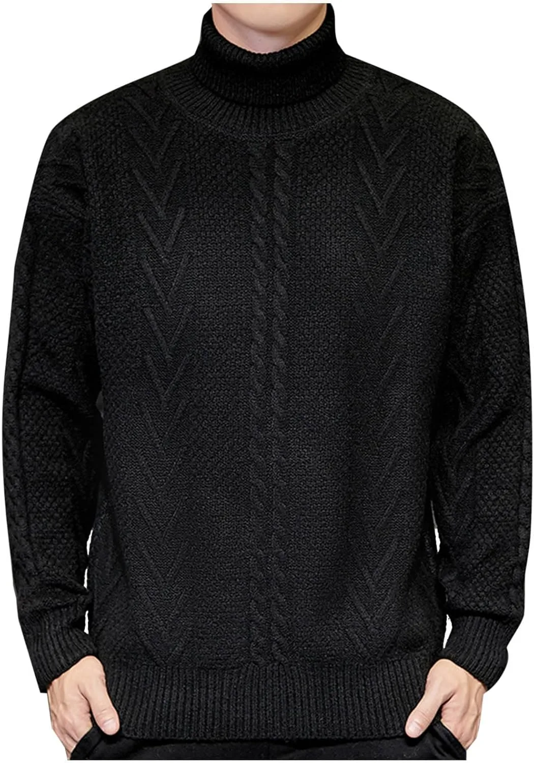 Мужской свитер-водолазка Slim Fit с длинным рукавом и узором Twist — фото 2