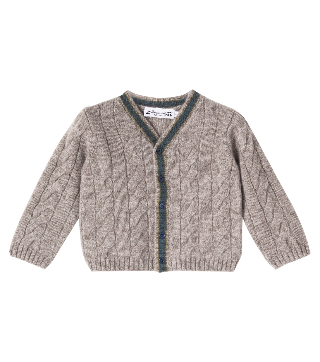 

Кардиган Baby Giorginoli из шерсти и яка Bonpoint, Rayures Taupe