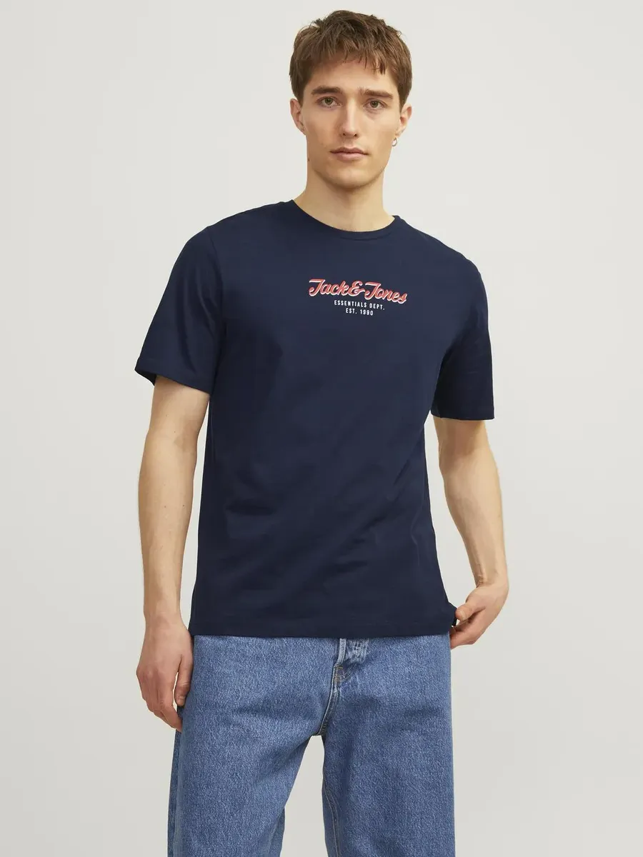 

Рубашка с короткими рукавами Jack & Jones "JJHENRY TEE SS CREW NECK", синий