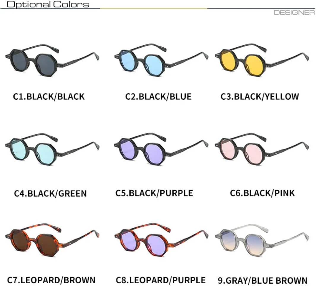 

Солнцезащитные очки для мужчин и женщин - защита UV400 - круглые панк-линзы, разноцветные, для занятий спортом на открытом воздухе и вождения DSVIGF, C10white-gray