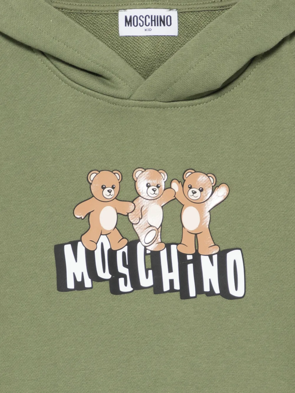 Худи "Тедди Бир" Moschino Kids, зеленый — фото 3