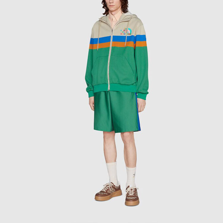 Шорты The North Face X Gucci повседневные мужские, зеленые — фото 2