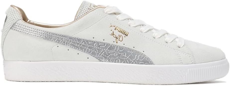 

Мужские кроссовки PUMA Clyde Mij Sorayama Metallic с шнуровкой- повседневные, слоновая кость, серый