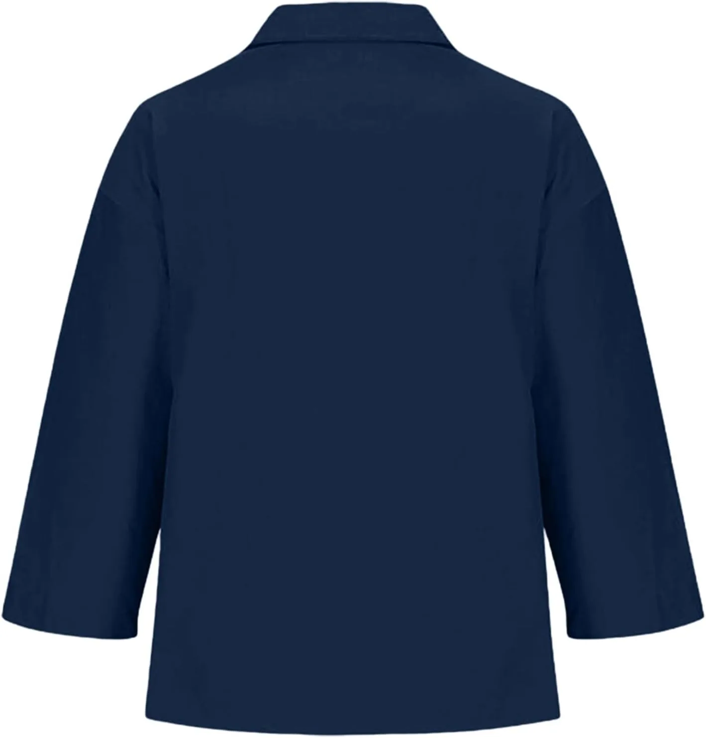 Льняная рубашка для женщин Plus Size 3/4 Sleeve V Neck — фото 4