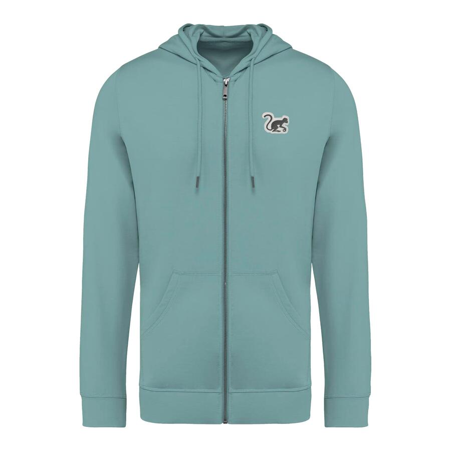 

SURF MONKEY Толстовка с капюшоном на молнии для взрослых – экологичная (шалфейно-зелёная)