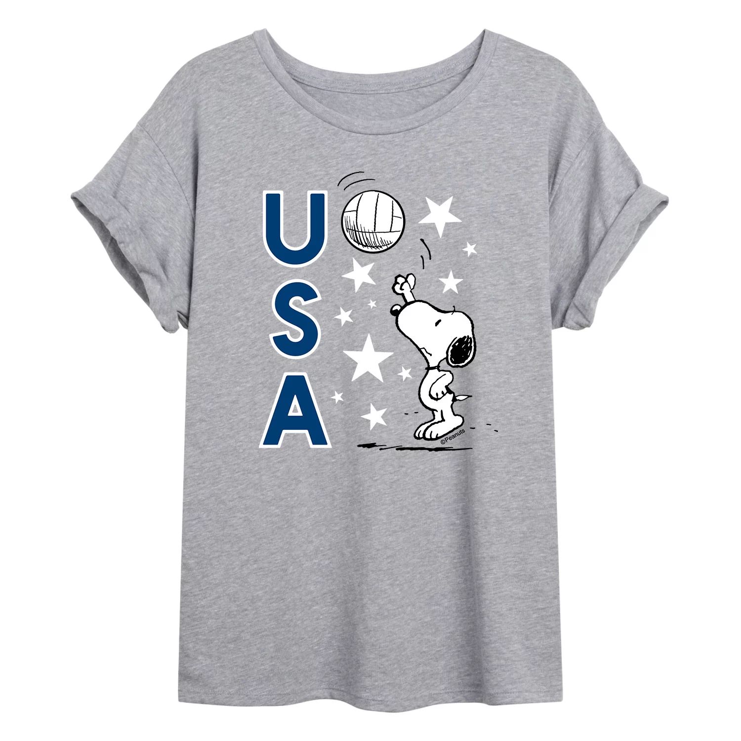 

Струящаяся футболка Juniors' Peanuts USA Volley Licensed Character, серый