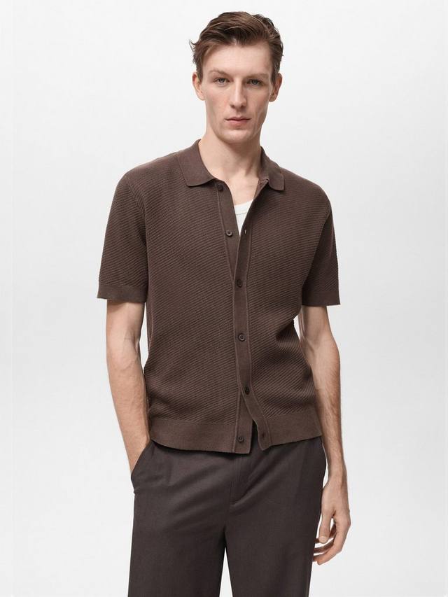 

Футболка Canario с коротким рукавом из хлопкового трикотажа Mango, Dark Brown