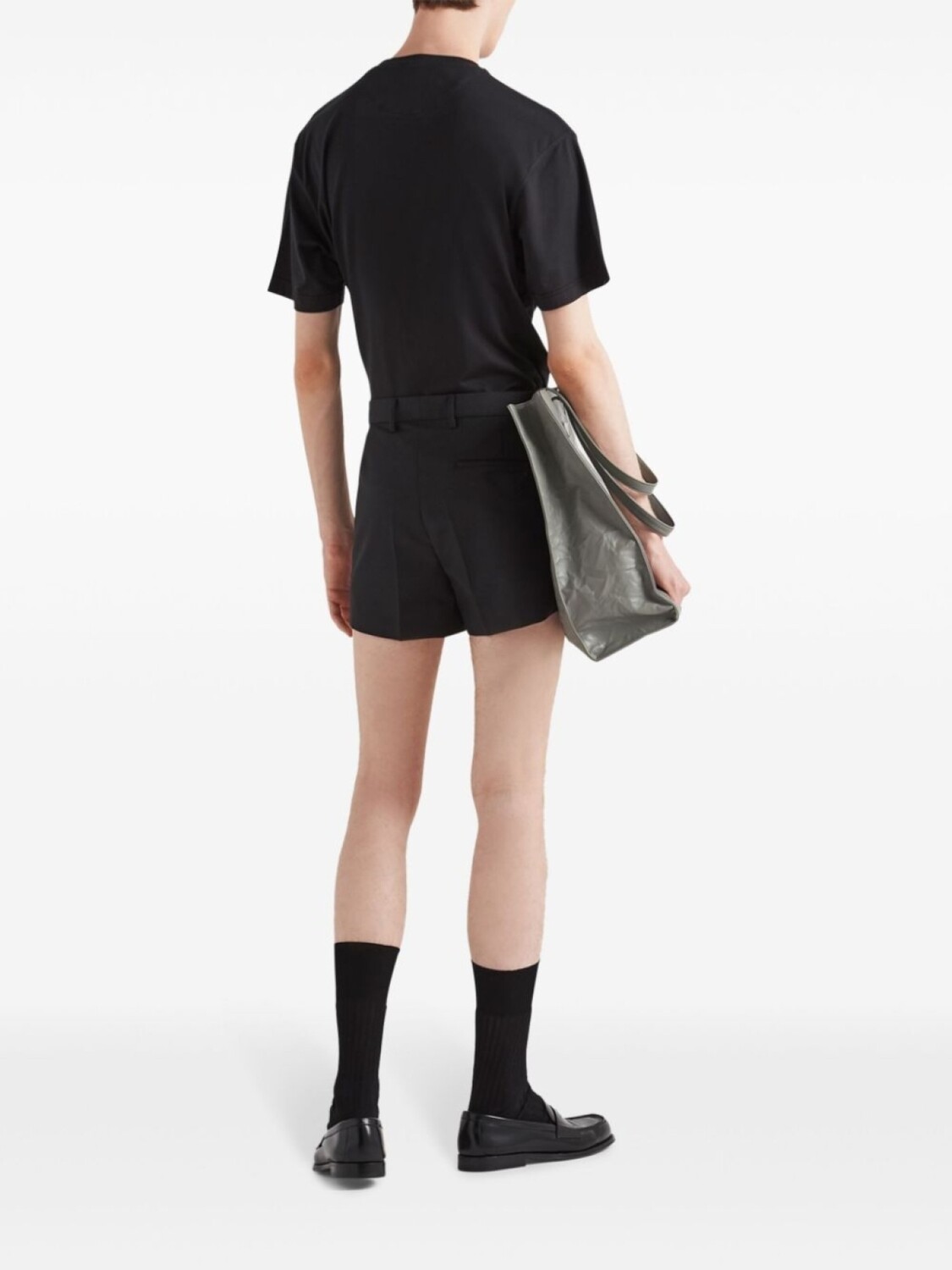 Prada футболка из хлопка с нашивкой-логотипом, черный — фото 3