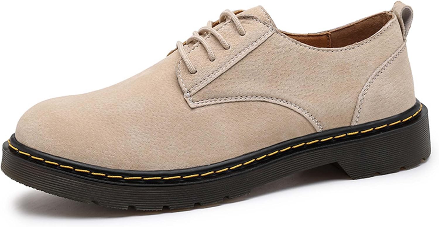 

Мужские оксфорды с шнуровкой, толстая подошва, туфли, модные деловые повседневные, нескользящие, удобные, для униформы, костюмов, платьев, на выпускной Generic, бежевый