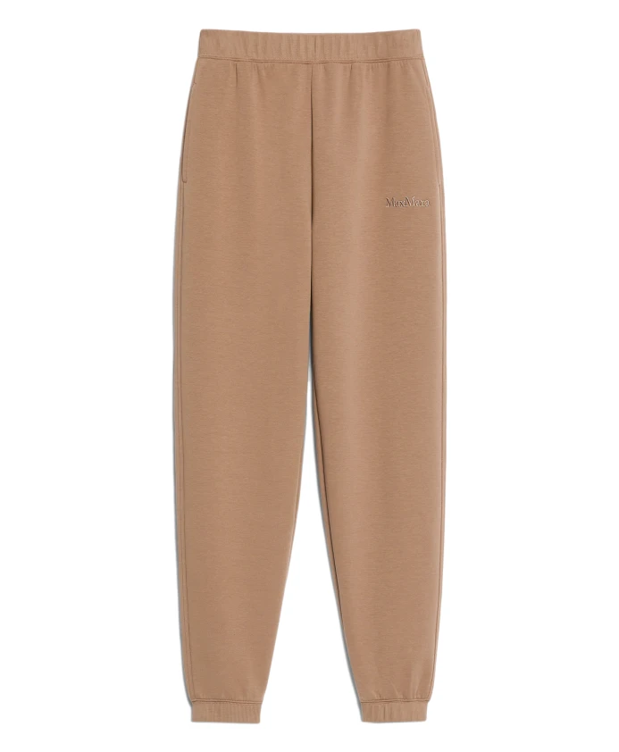 

Брюки вязки в рубчик с логотипом Max Mara, коричневый