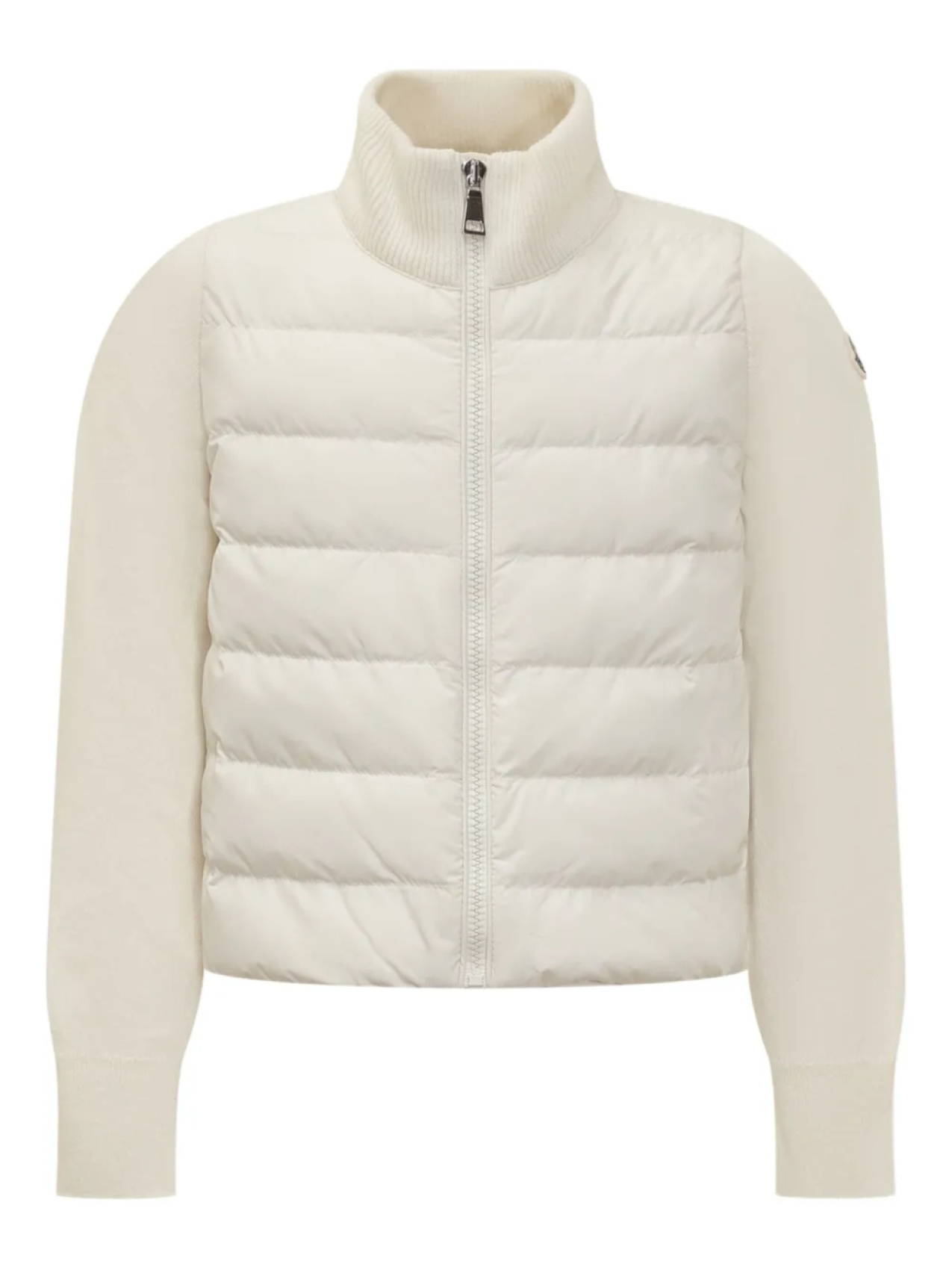 

Moncler Enfant стеганый вязаный кардиган со вставками, нейтральный
