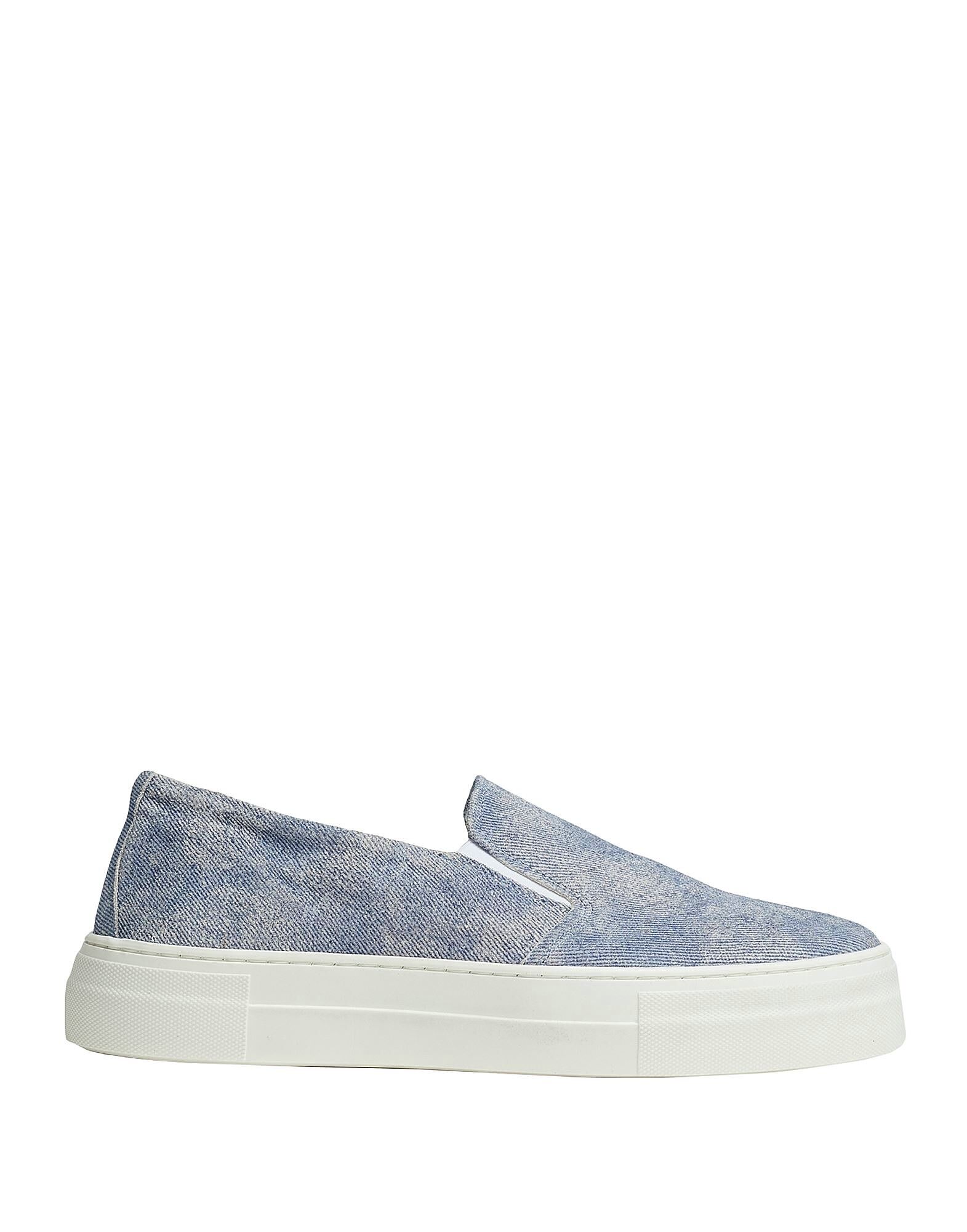 Кроссовки Split Leather Denim-Effect Slip On Sneakers 8 By Yoox, синий
