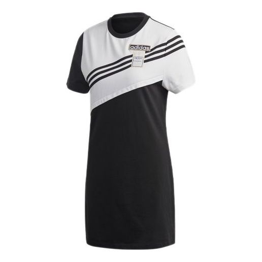 

Платье (WMNS) adidas originals Adibreak Colorblock Sports Round Neck Short Sleeve Black Dress