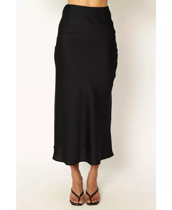 

Женская атласная миди-юбка Nellie Petal and Pup, черный