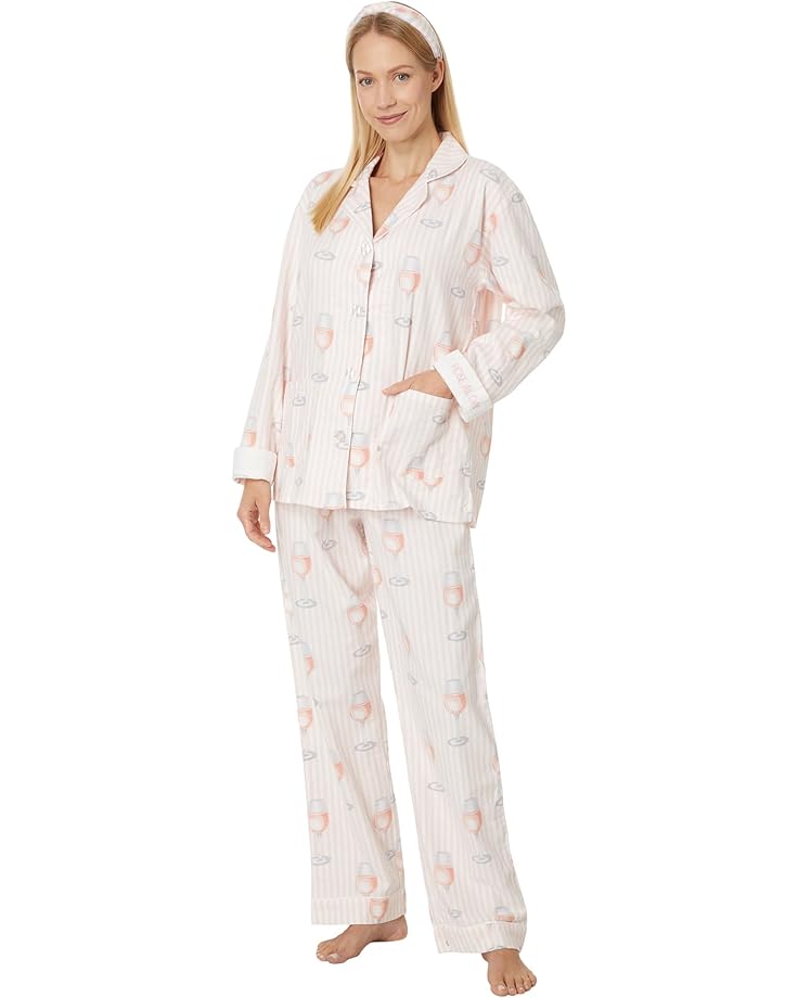 

Пижама P.J. Salvage Flannel PJ Set with Headband, цвет Pink Mist Rose All Day