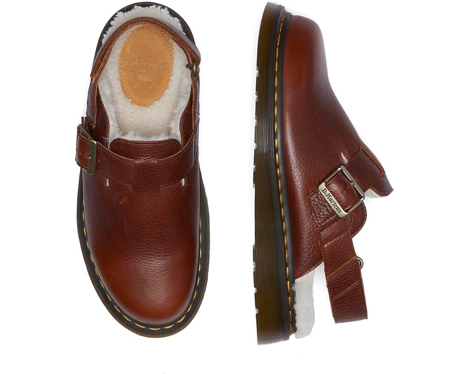 Сабо Unisex Dr. Martens Jorge II Faux Fur Lined Leather Slingback Mules, цвет Cashew — фото 2