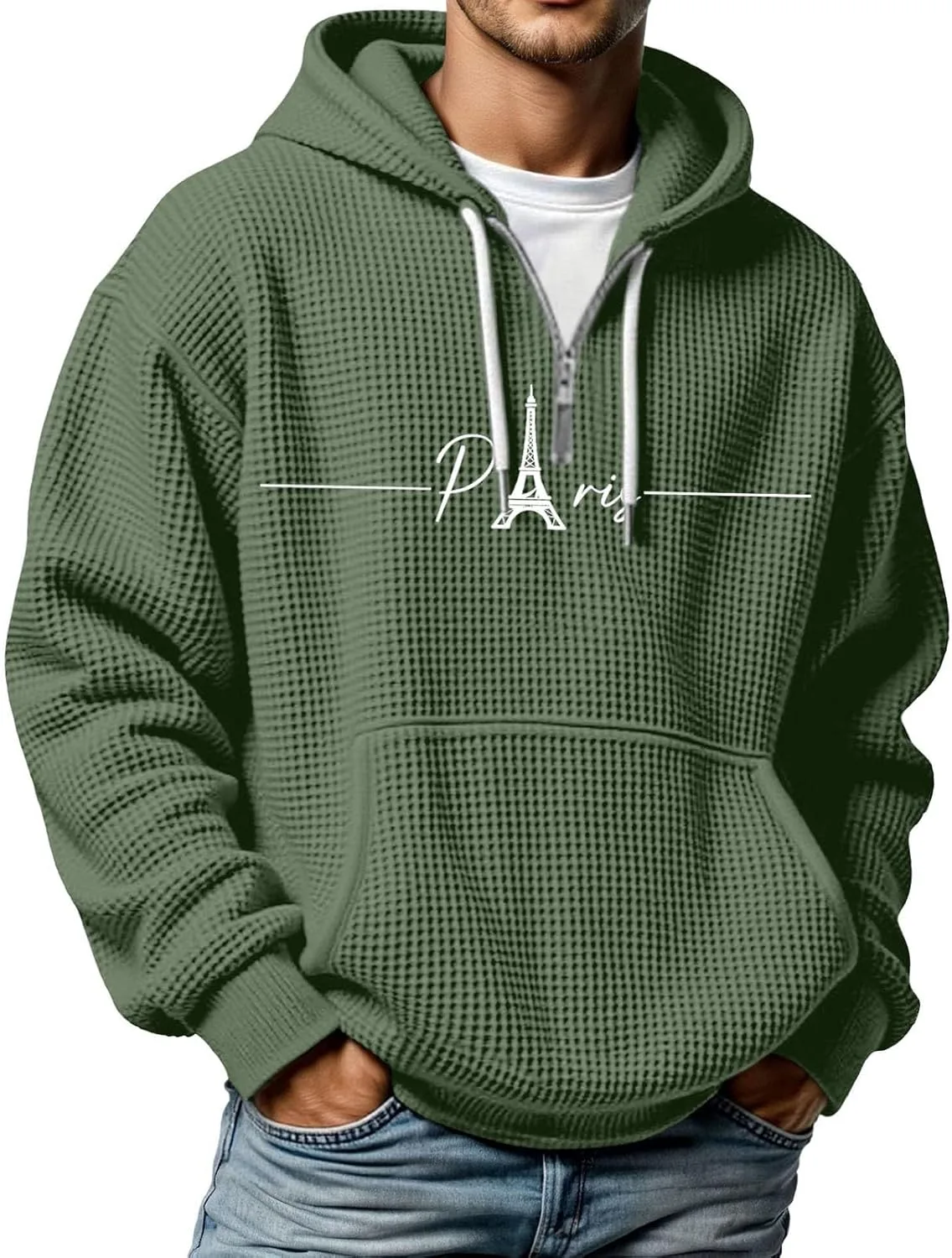 

Толстовка Quarter Zip для мужчин Plus Size с длинным рукавом