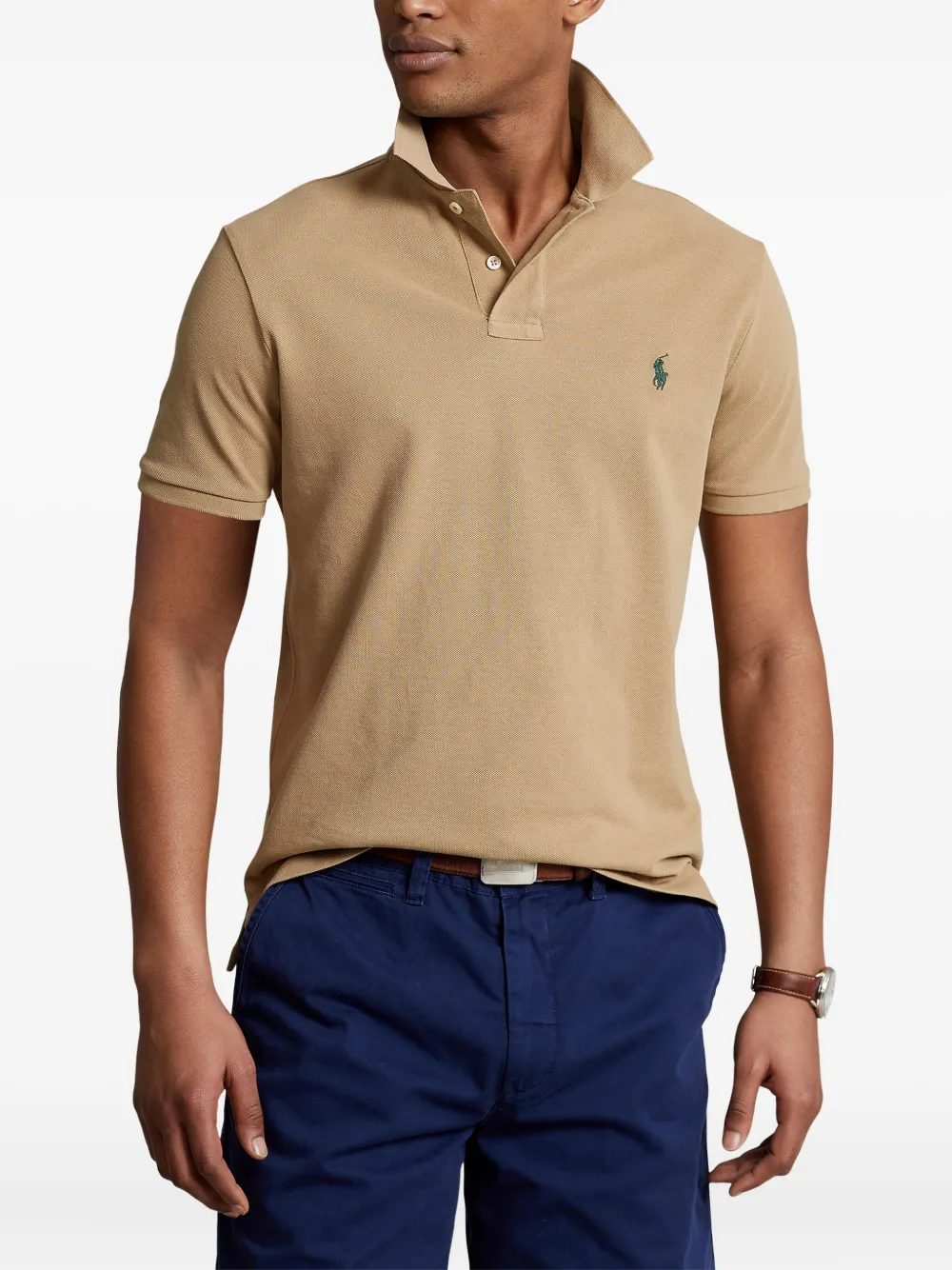 Рубашка поло с логотипом Polo Pony Polo Ralph Lauren, бежевый — фото 3