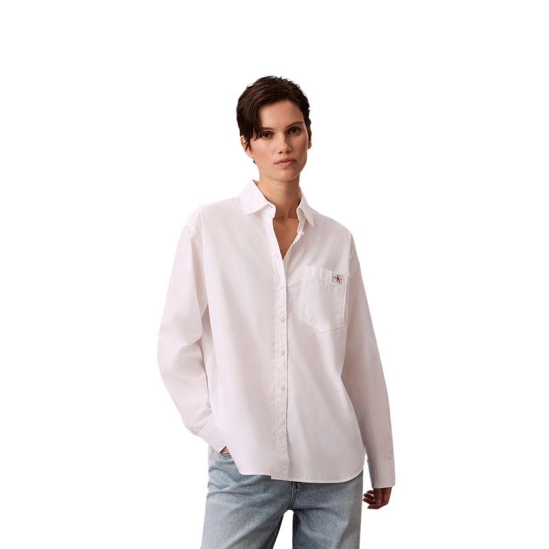 

Рубашка женская с лацканом Lapel Moderate Calvin Klein, yaa-moon белый