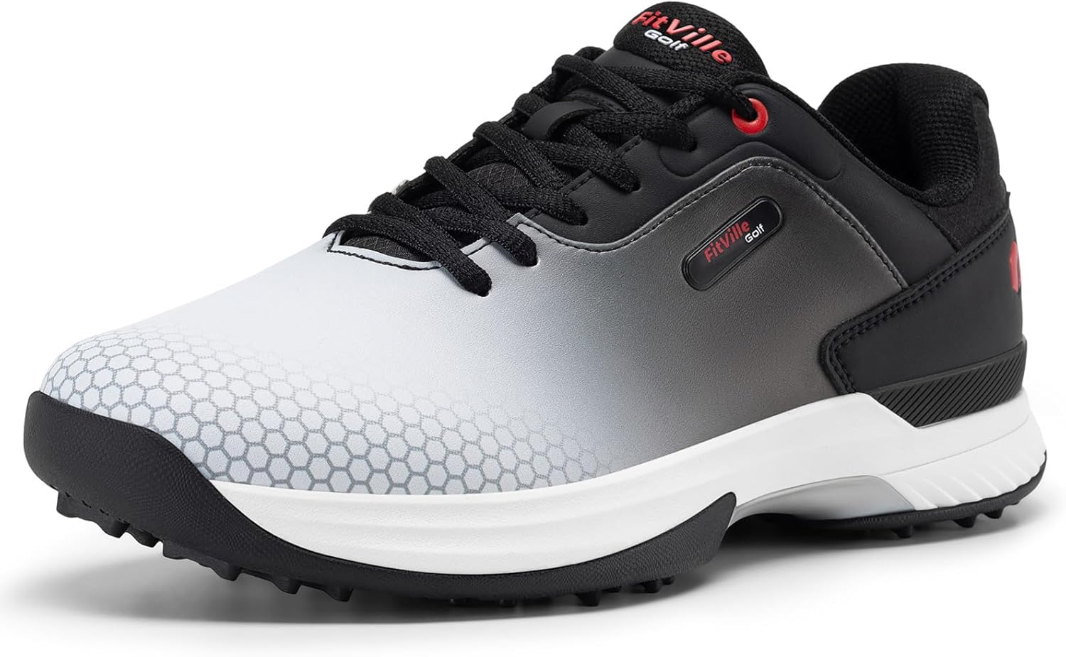 

Мужские гольф-туфли FitVille широкого и очень широкого размера, профессиональные водонепроницаемые туфли для гольфа с шипами, черный