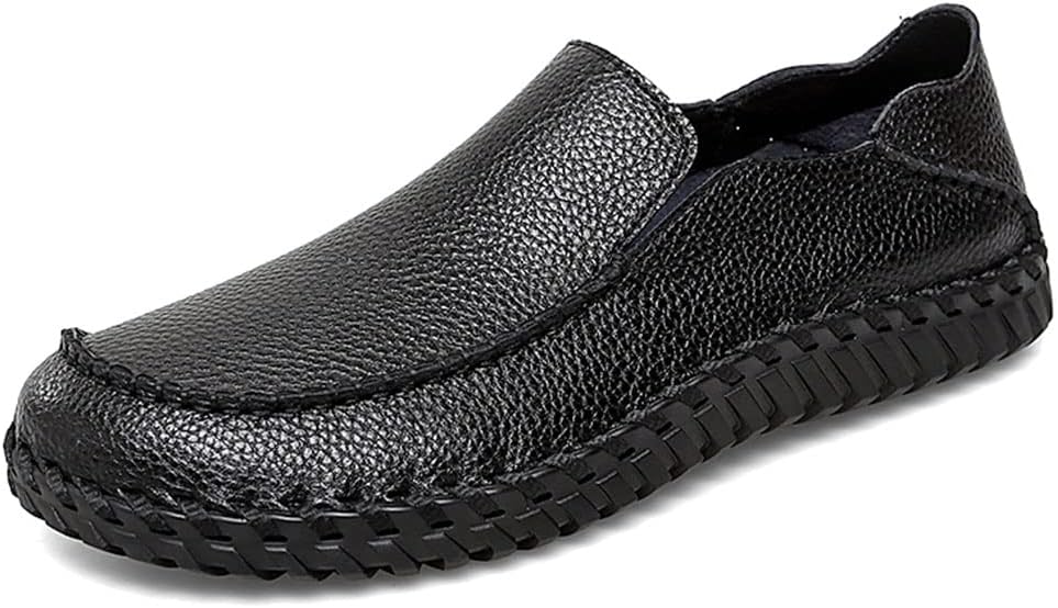 

Мужские лоферы Maylrvjv, слипоны, повседневные кожаные туфли, удобные мягкие гибкие обувь, на плоской подошве, черный