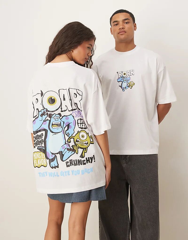 

Футболка унисекс оверсайз ASOS DESIGN Disney Pixar с принтом «Корпорация монстров» белого цвета