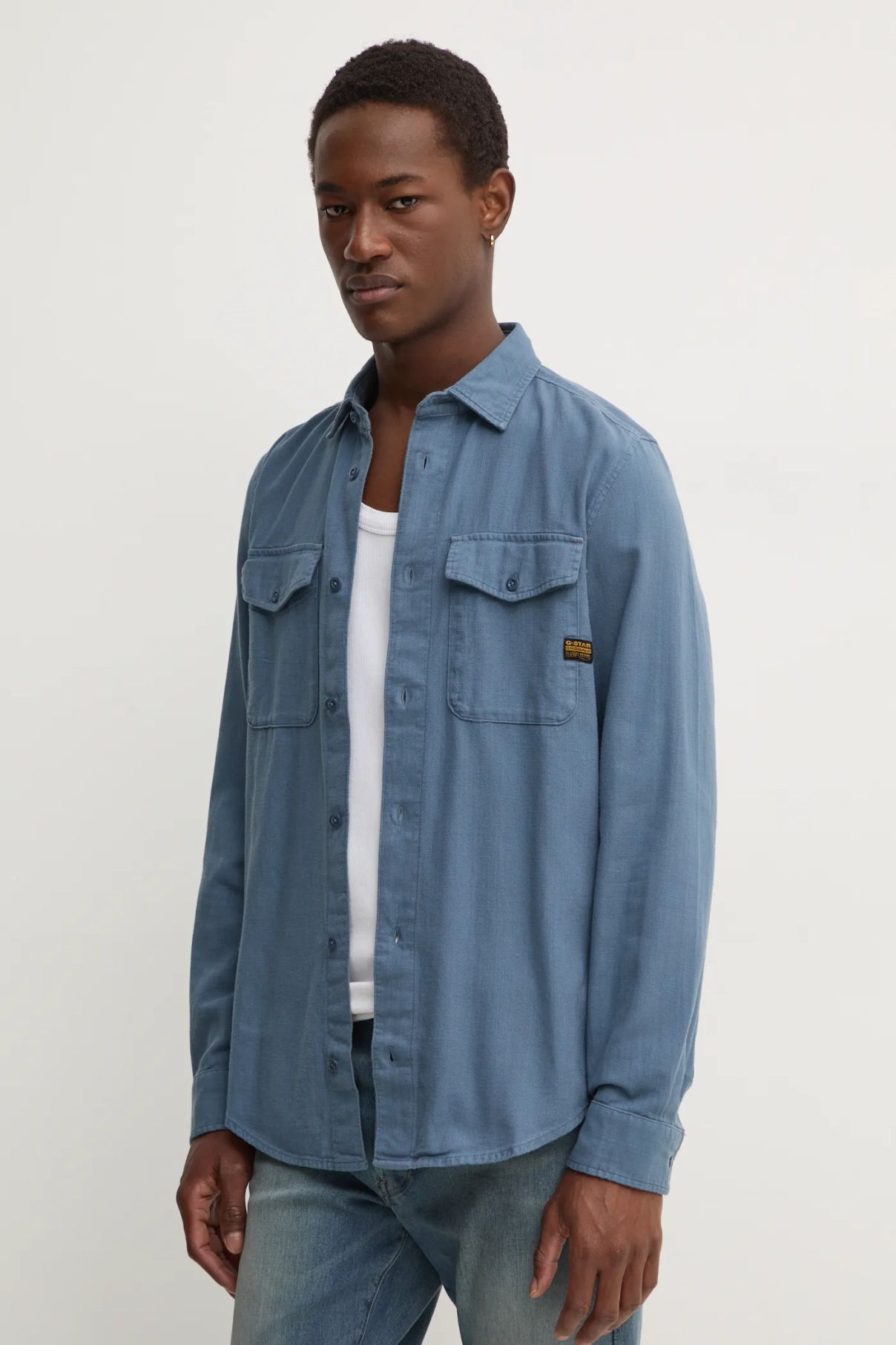

Хлопковая рубашка G-Star Raw, синий