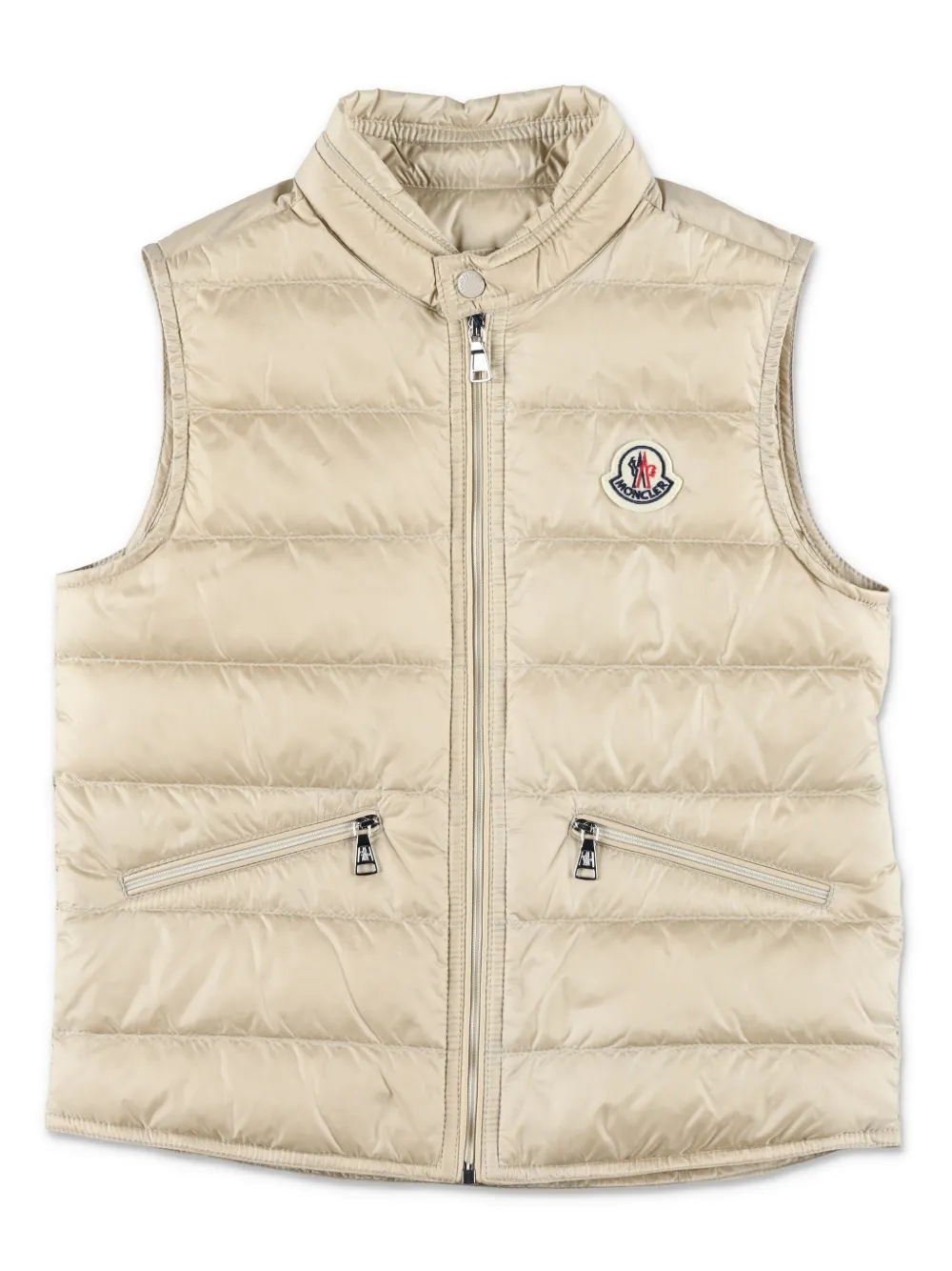 

Жилет с нашивкой-логотипом Moncler Enfant, нейтральный