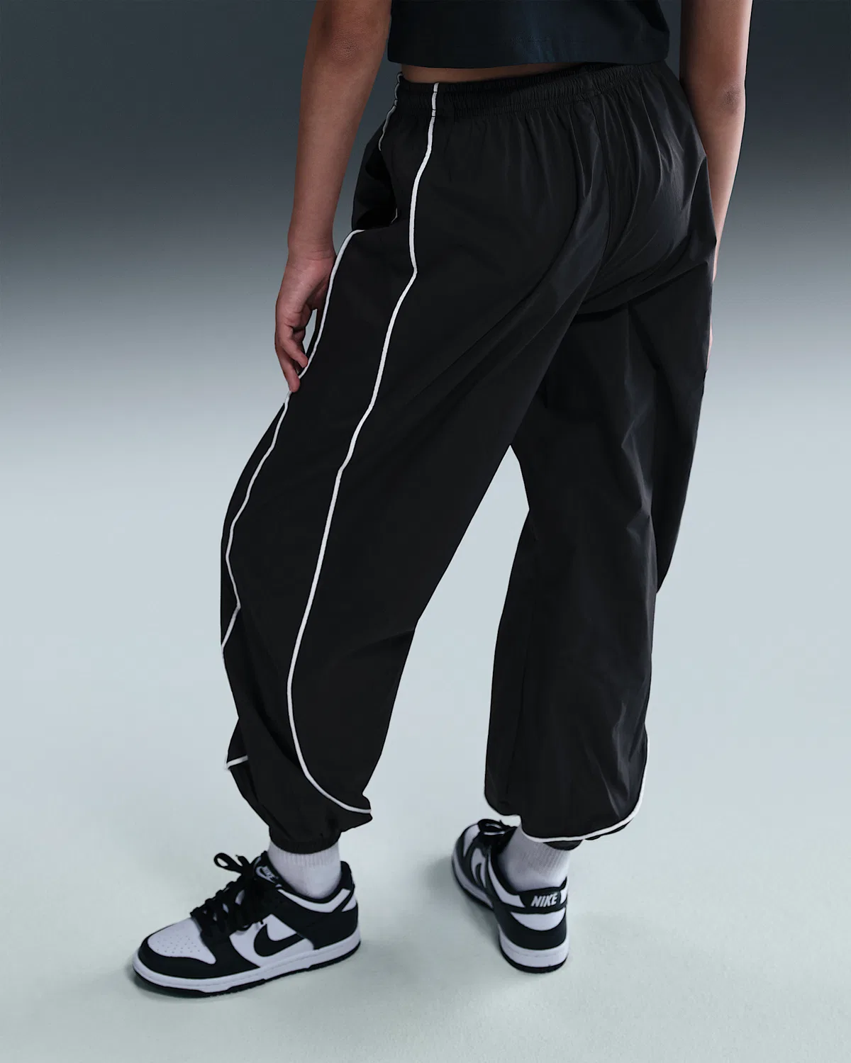 Детские спортивные штаны Nike Sportswear для девочек, Black/Black/White — фото 3