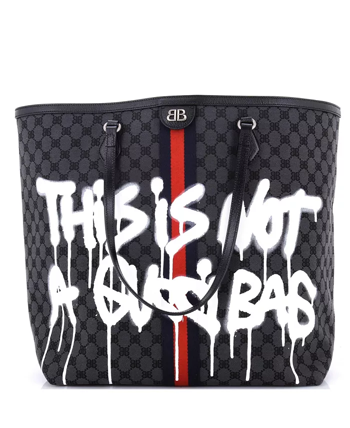 

Большая сумка-тоут Graffiti BB из коллекции The Hacker Project от Gucci x Large Pre-Owned Balenciaga, черный