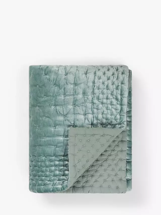 

Покрывало John Lewis Boutique Hotel Velvet Stitch Quilted, цвет duck/egg