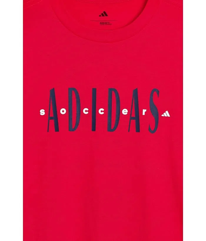 Футболка с принтом Adidas Soccer Tee Adidas Kids, Pure Ruby — фото 3