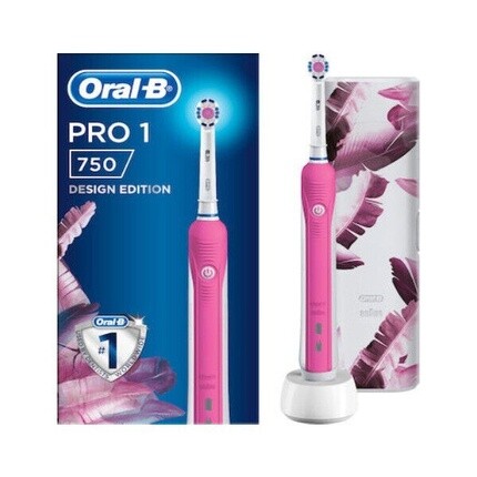 

Электрическая зубная щетка Pro 1 750 розовая в дорожном футляре, Oral-B