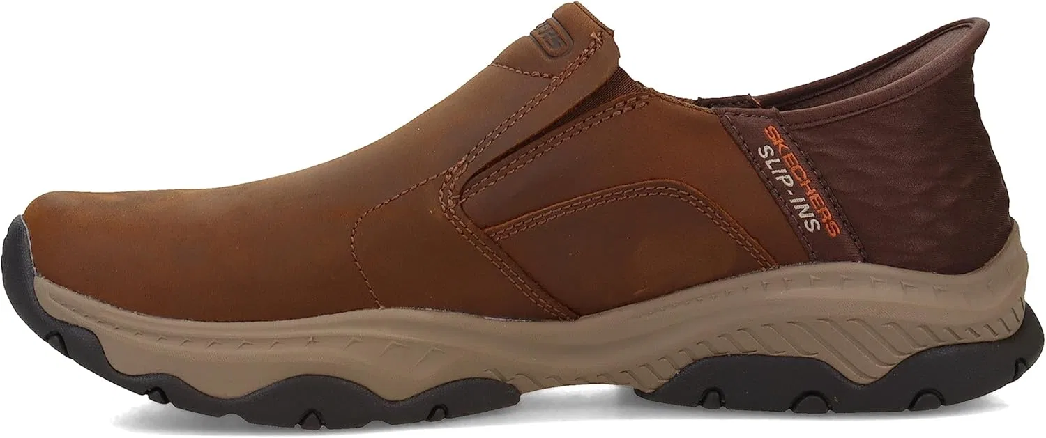 Мужские кожаные слипоны Skechers Craster Lanigan Twin Gore с закругленным носком, коричневый — фото 4