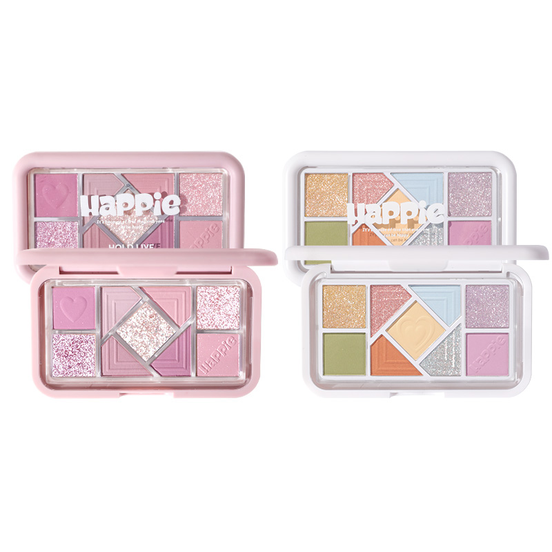 

Hold Live Маленькая розовая палетка с девятью цветами теней для век, легко растушевываются, шиммер, натуральный