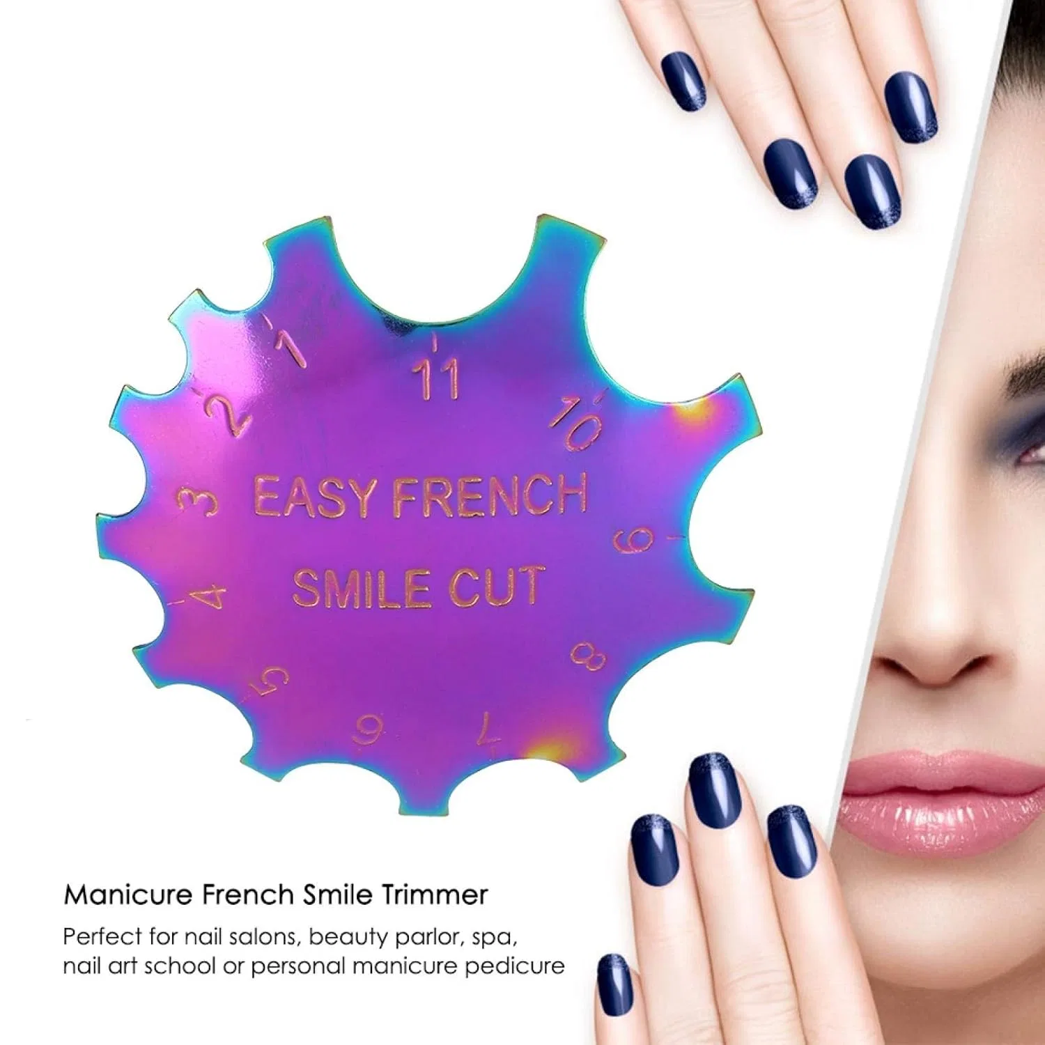 Трафарет для маникюра French Smile Line из нержавеющей стали Zjchao — фото 4
