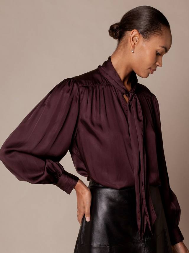 

Топ с длинными рукавами и галстуком на шее Celtic & Co., Raisin