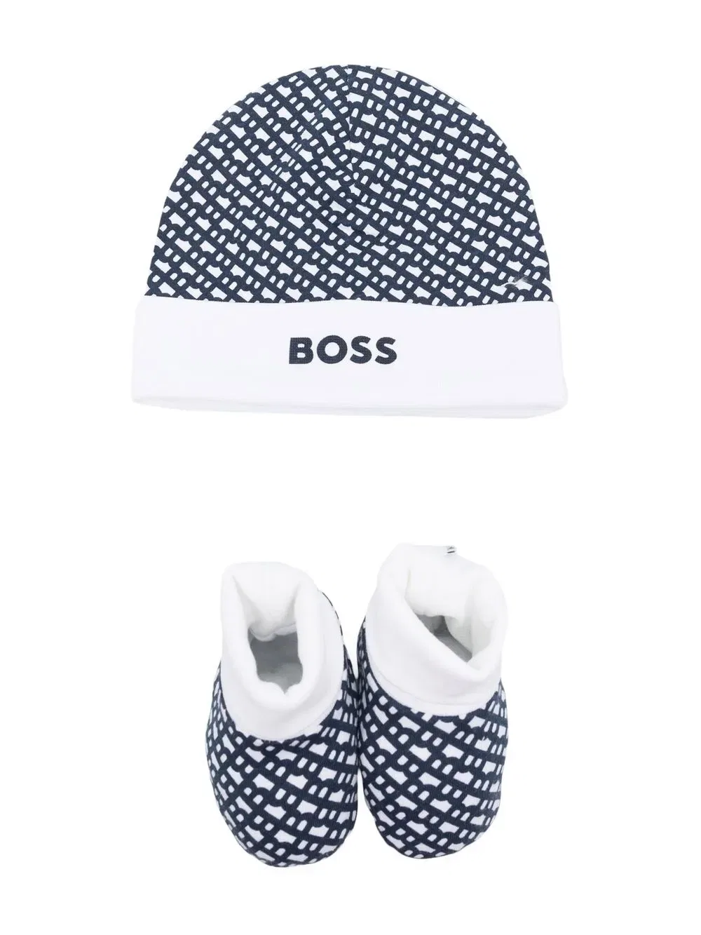 Комплект из шапки-бини с монограммой Boss Kidswear, синий