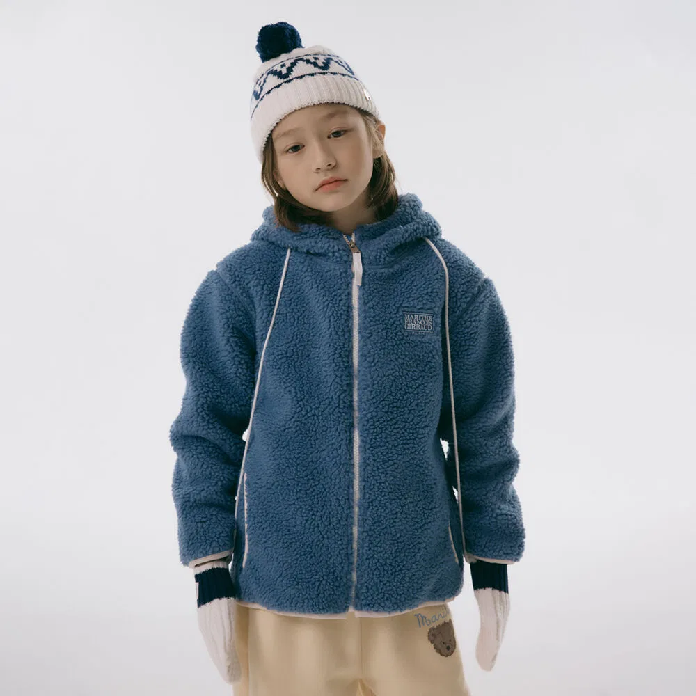 Детское синее флисовое худи на молнии Enfant Classic Logo от Marithé Kids
