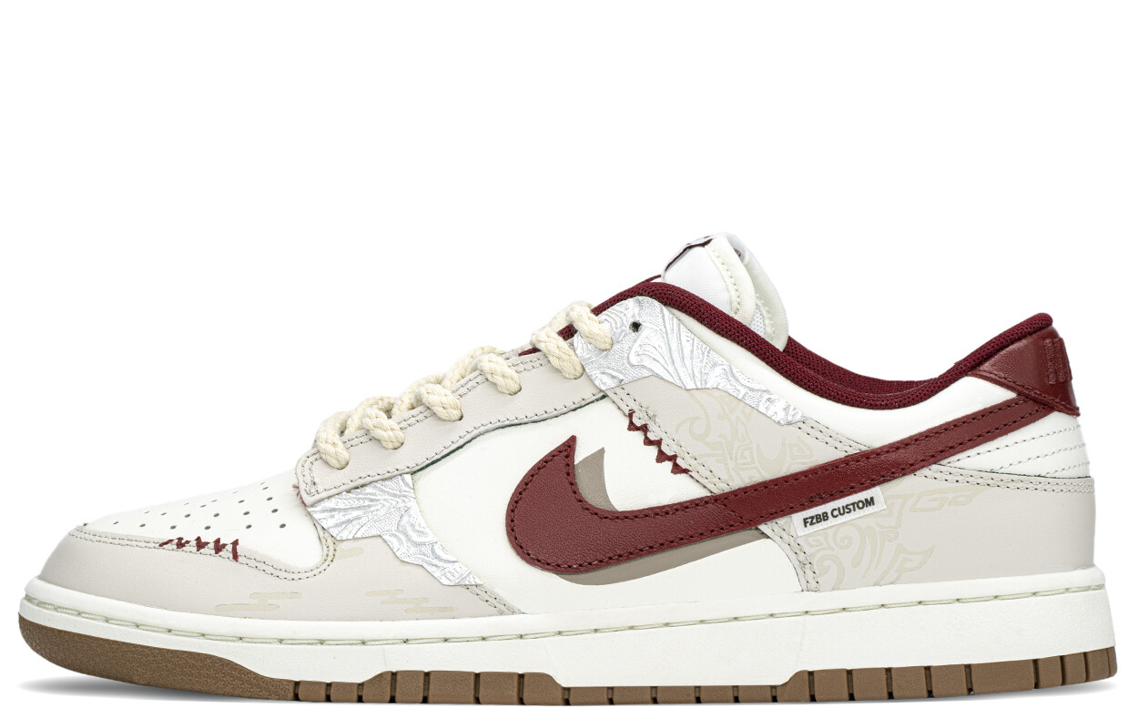 

Кроссовки Nike Dunk Skateboarding Shoes Men Low-top Beige/Red, красный