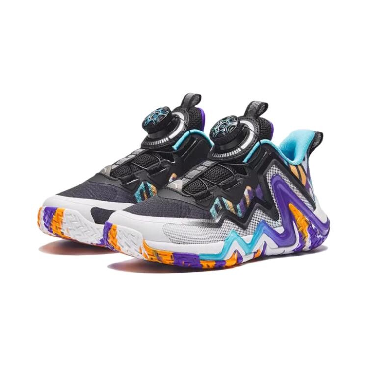 Детские баскетбольные кроссовки PS Low-top черные/цветные Anta Kids, черный — фото 2