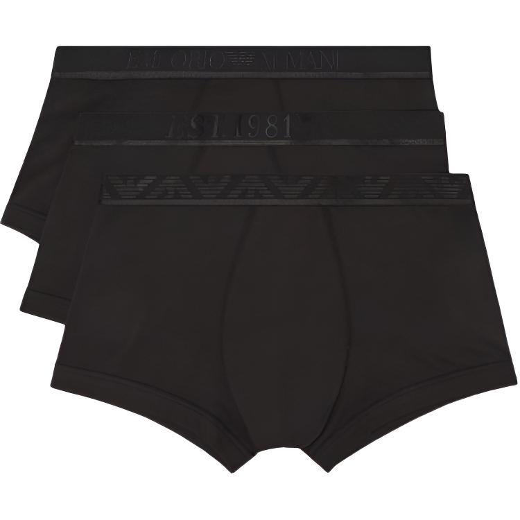 

Три пары Asv Shiny Logoband Organic Jersey боксеров EMPORIO ARMANI, 3 Pack (Letter+Numbers+Logo)