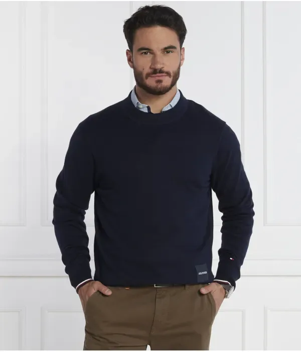 Монотипный свитер GS с набивкой regular fit Tommy Hilfiger, темно-синий — фото 3