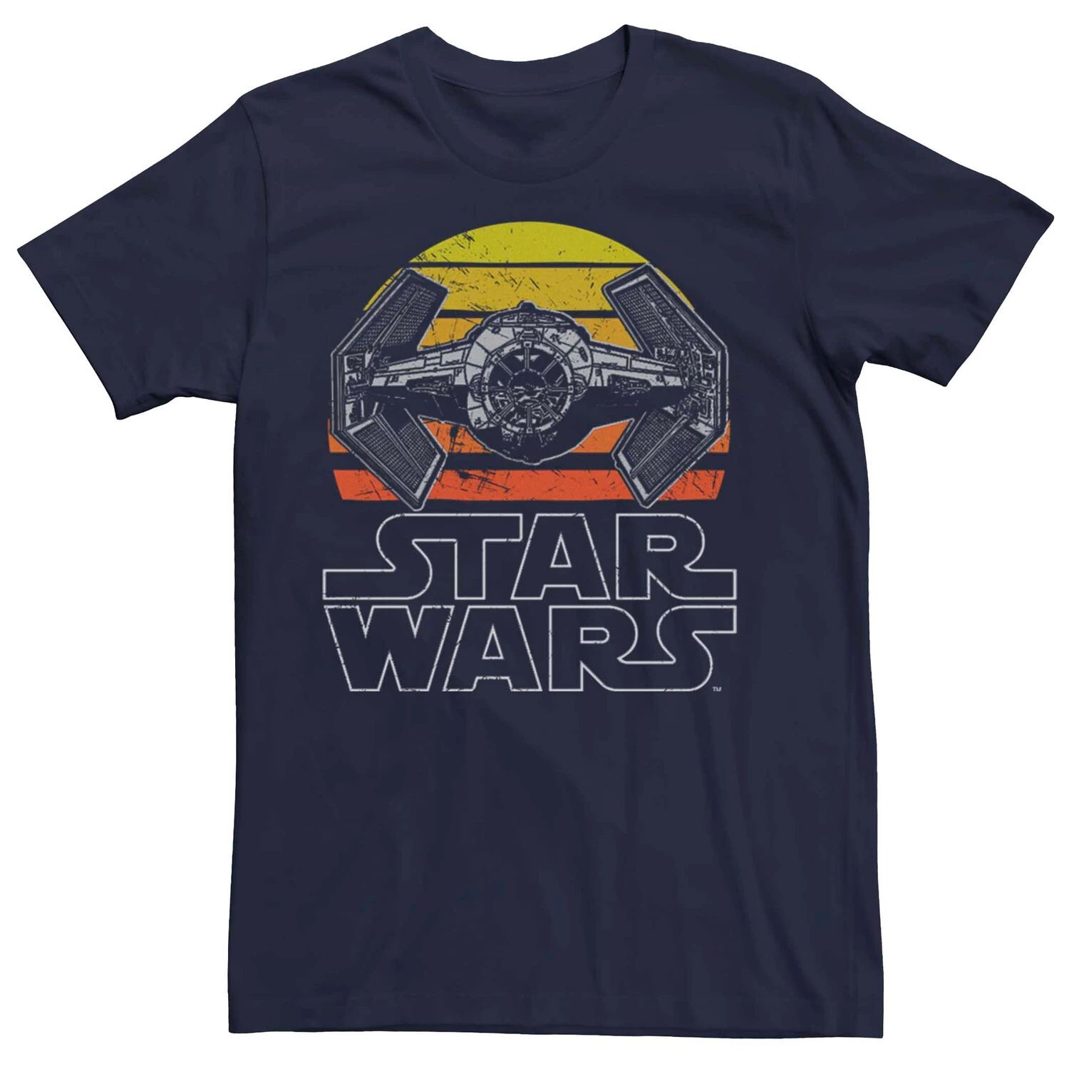 

Мужская футболка Star Wars Tie Fighter в стиле ретро с закатом Licensed Character, синий