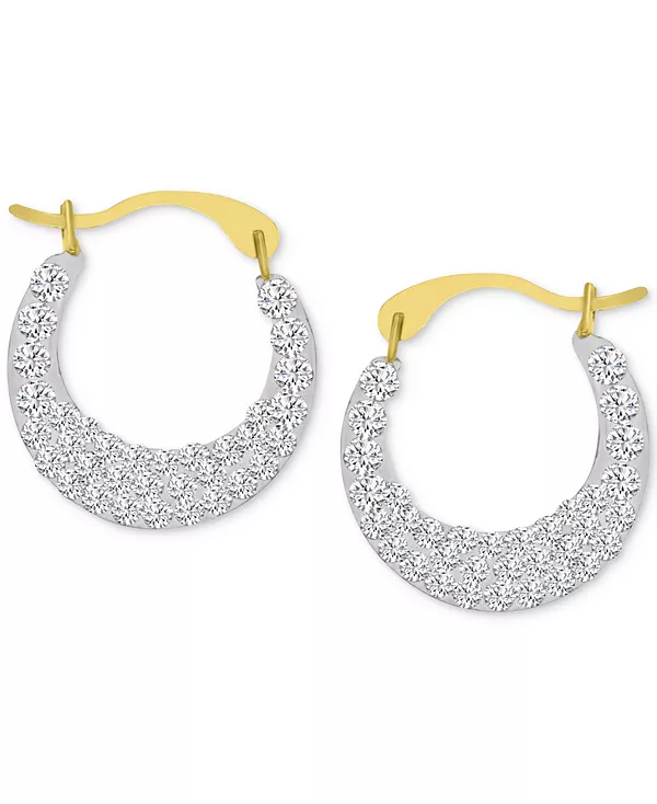 

Маленькие серьги-кольца с кристальным паве из 10-каратного золота, 0,61 дюйма Macy'S, gold