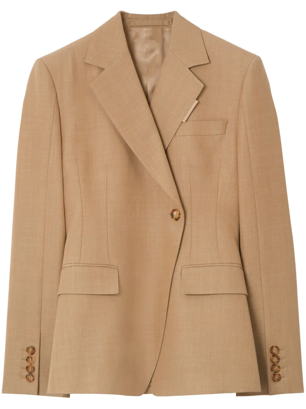 

Шерстяной однобортный блейзер BURBERRY, нейтральный